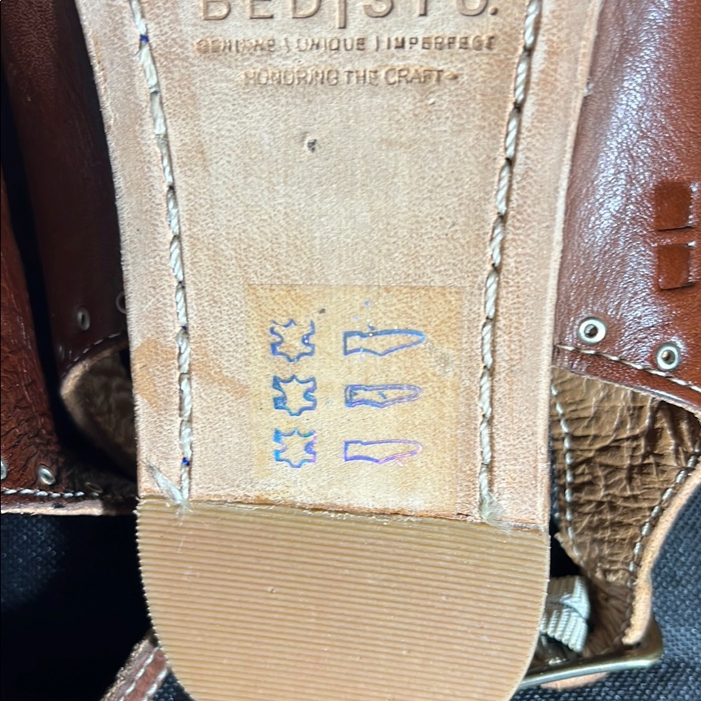 Bed Stu -quality craftsman Brown Leather Sandals size 6.5 unworn - Picture 9 of 12